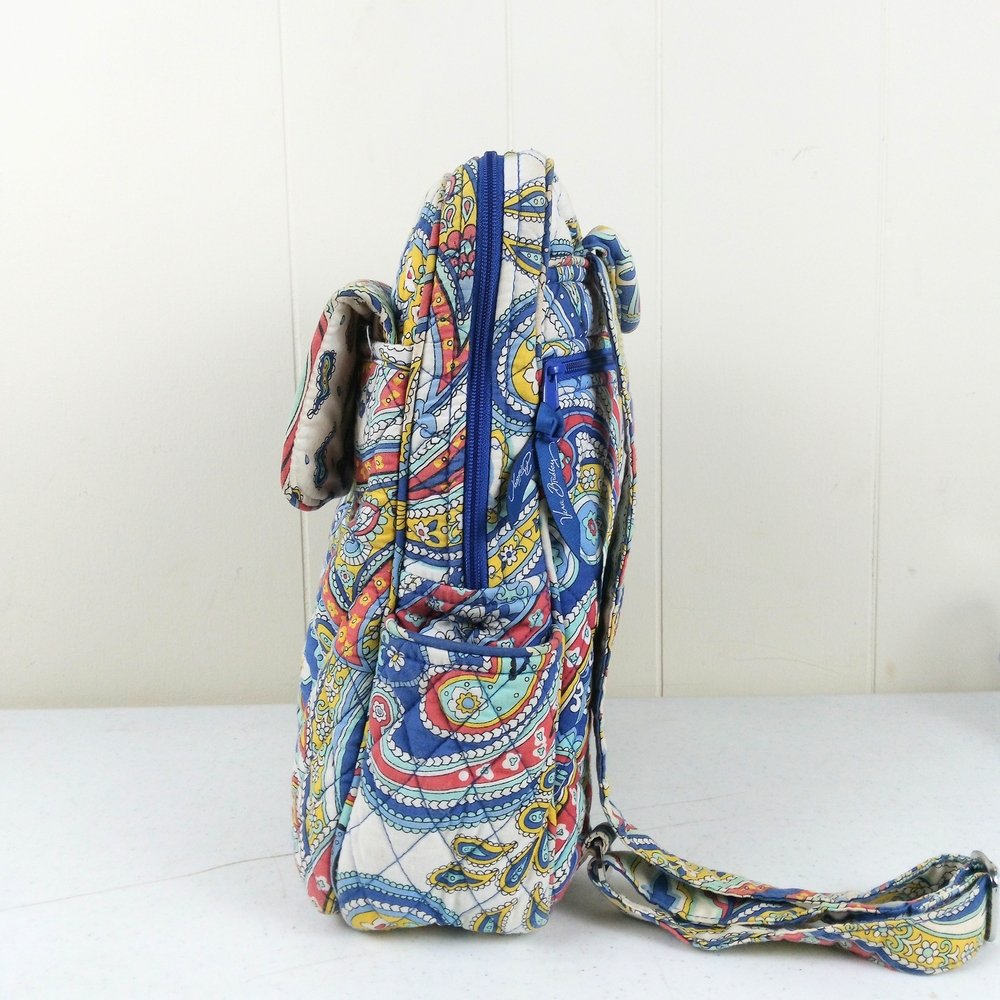 Vera Bradley Marina Paisley Medium Backpack Floral Quilted Cotton Retired 2013 - Picture 4 of 10